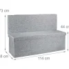 Best RETIF Tabouret Pouf Banquette De Rangement Pliant En Lin 114Cm Gris