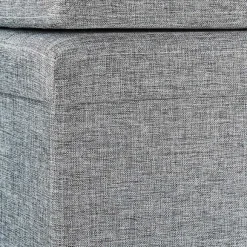 Best RETIF Tabouret Pouf Banquette De Rangement Pliant En Lin 114Cm Gris