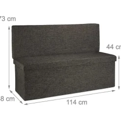 Shop RETIF Tabouret Pouf Banquette De Rangement Pliant En Lin 114Cm Marron