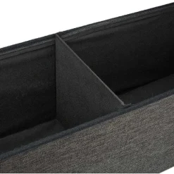 Shop RETIF Tabouret Pouf Banquette De Rangement Pliant En Lin 114Cm Marron