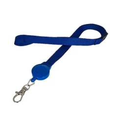 Clearance RETIF Tour De Cou Plat 15 Mm Avec Enrouleur Et Crochet - Bleu (Lot De 100)