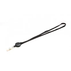 Store RETIF Tour De Cou Plat 10Mm Satin Avec Enrouleur Badge - Noir (Lot De 100)