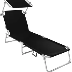 Flash Sale RETIF Transat Bain De Soleil Meuble Jardin Acier Noir