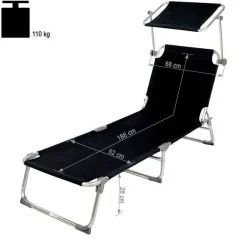 Flash Sale RETIF Transat Bain De Soleil Meuble Jardin Acier Noir