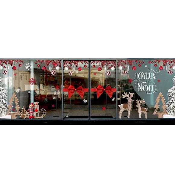 Discount RETIF Vitrophanie N Ud Cadeau Rouge - 67,9 X 183,5 Cm