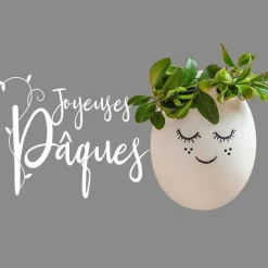 Flash Sale RETIF Vitrophanie Petit Texte Joyeuses P Ques Uf Couronne D'Olivier - 68 X 43 Cm